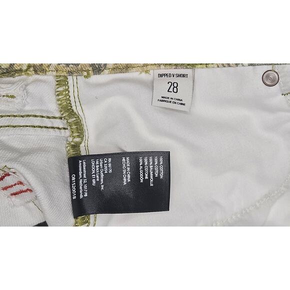 Urban Outfitters BDG Denim Shorts Size 28 Butterfly Botanical Print 3" Inseam - Picture 5 of 5